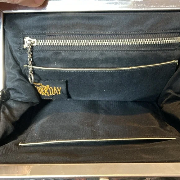 1940s Genuine Korday black cord handbag/clutch. Vintage - Picture 7 of 8
